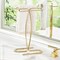 mDesign Metal Hand Towel Holder Stand for Bathroom Vanity Countertop